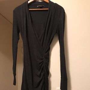 Banana Republic v-neck sweater dress charcoal gray